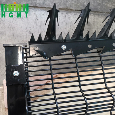 2.4M Haut revêtement en poudre noire Sécurité du périmètre 358 Prison Fence Panel avec Spike