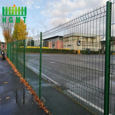 Rameau de treillis métallique soudé courbé en PVC vert revêtu 3d V panneau de jardin pliant