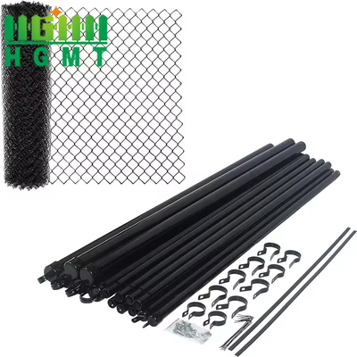 8 pieds de haut 50x50 Noir Vinyle couleur revêtue galvanisée Privacy Chain Link Système de clôture 2,5 mm