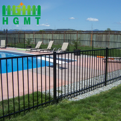 Piste carrée de clôture tubulaire en acier de jardin piscine décorative en PVC noir revêtu
