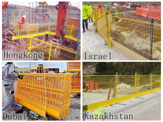 Barrière de protection des bords résistante à l'impact avec mi-chemin renforcé